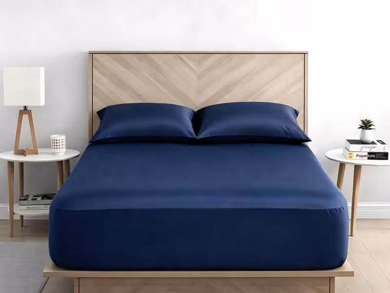 blue fitted sheet