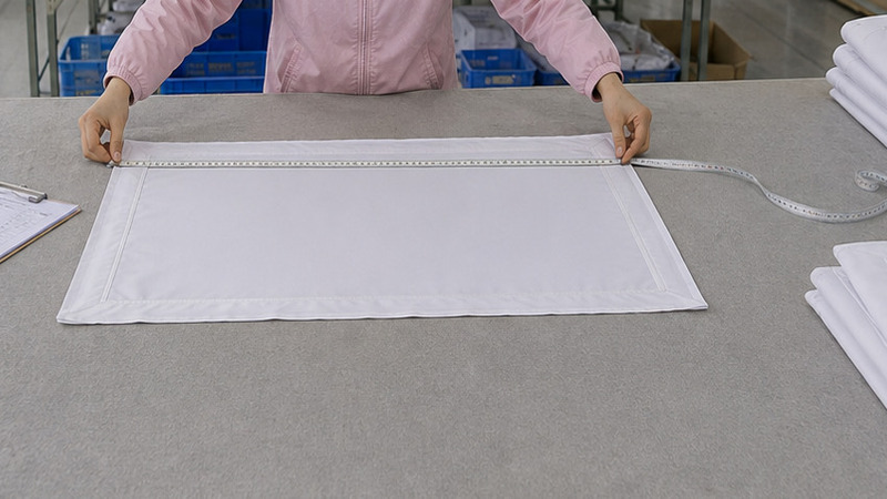 Pillow sham size inspection