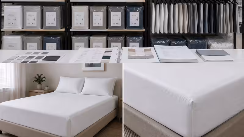 Microfiber Sheet Set and Fitted Sheet Display