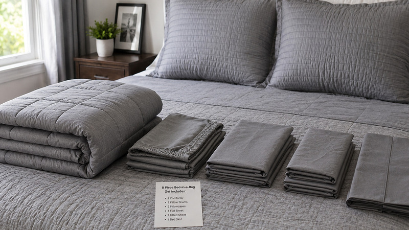 a Typical Bed in a Bag Set