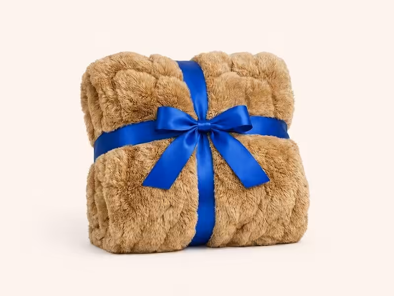 faux rabbit fur bubble blanket