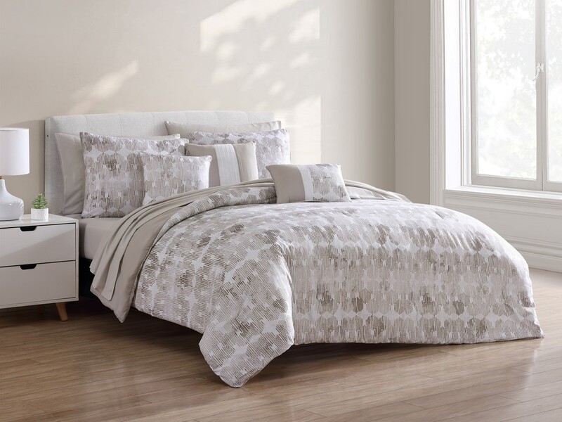 TAUPE-GRAY Abstract Print Bedding Set